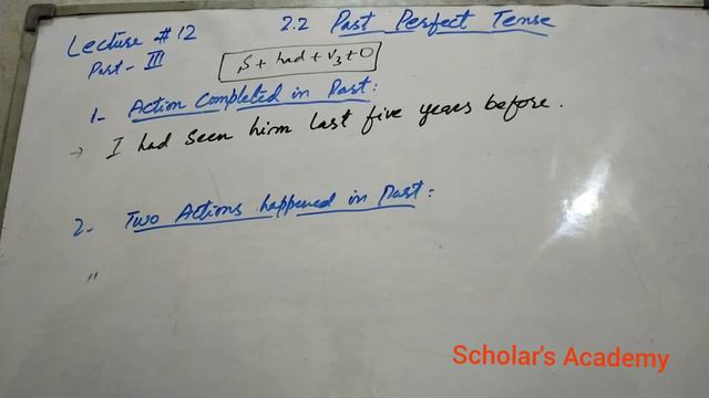 Lecture 12_part III ( Past perfect Tense) in Hindi/Urdu смотреть онлайн