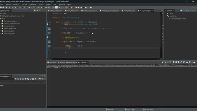 Java Code to find the last index value of specific value from Array || Java Systems смотреть онлайн