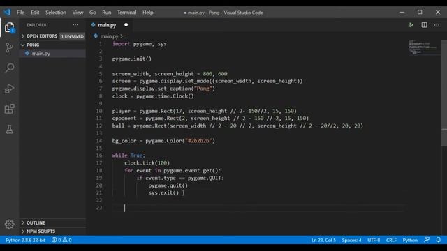 Pygame Tutorial. Pong game #2 смотреть онлайн