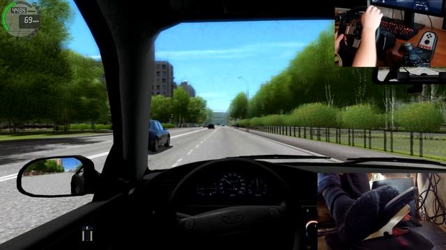 [ City Car Driving 1.4.0 ] обзор народных автомобилей Lada Priora, Daewoo Lanos, Audi 80 B3 [ G27 ] смотреть онлайн