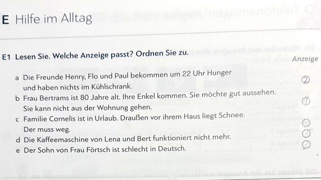 Німецька по підручнику Schritte Plus 2 A1.2 Lektion 12 E (Kursbuch) смотреть онлайн