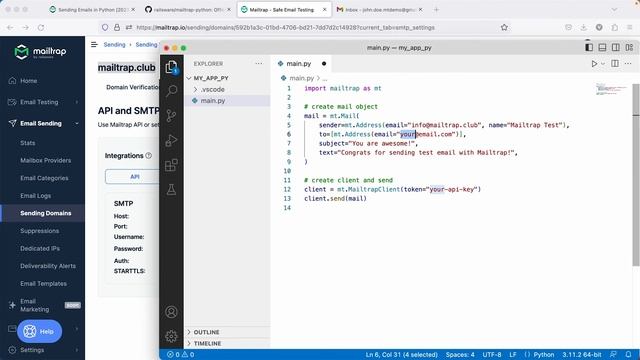 Send Emails Using Python - Tutorial by Mailtrap смотреть онлайн