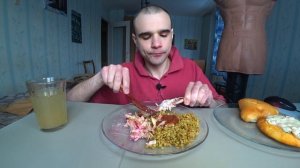 МУКБАНГ КУРИЦА ЖАРЕНАЯ / ГРЕЧКА / ПИЦЦА/ РАССТЕГАЙ/ САЛАТ ОВОЩНОЙ/ Mukbang EATING/ ASMR / АСМР #988