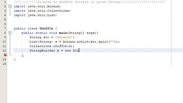 Program to shuffle letters in the given String смотреть онлайн