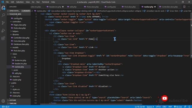 MVC OOP PHP : 8. Create Header & Navbar & Footer تعلم نماذج التصميم смотреть онлайн
