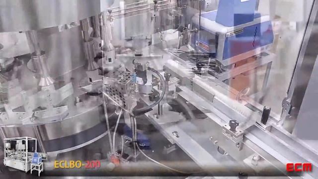 ECM Monobloc Rotary Labeling & Top or Side Leaflet Outserting Machine (ECLBO-200) смотреть онлайн