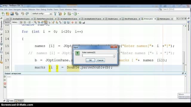 java one dimensional array java смотреть онлайн