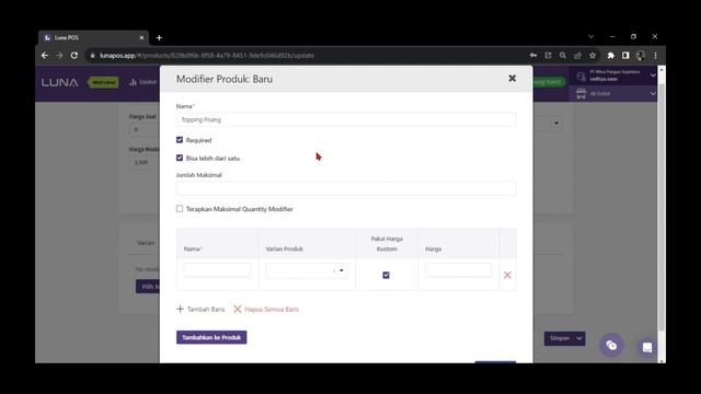 Tutorial Luna POS - Back Office - Tambahkan Modifier Produk смотреть онлайн