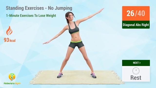 1-Minute Standing Exercises - No Jumping - Weight Loss Workout смотреть онлайн