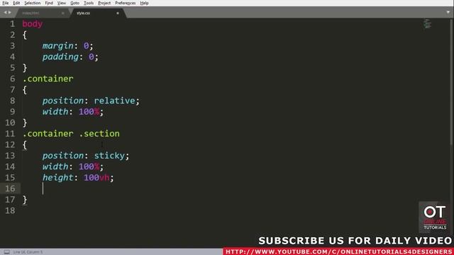 Pure CSS Sticky Section Scrolling Effects | Html CSS Tutorial смотреть онлайн
