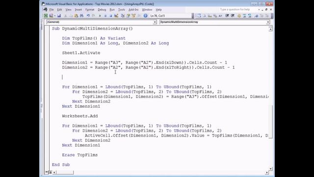 Excel VBA Introduction Part 25 - Arrays смотреть онлайн