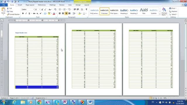 Word tables Part 6: How to repeat table header row across all pages смотреть онлайн