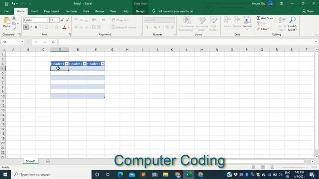How to create A Simple Table in MS Excel (2019)| Computer Coding смотреть онлайн