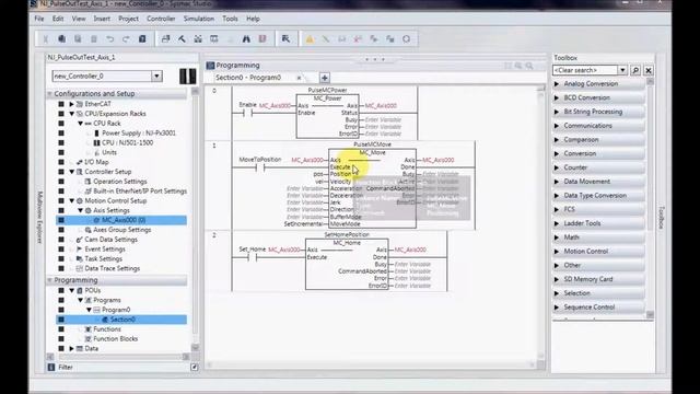 NX IO Pulse Output Unit Setup w/ EtherCAT using as a Servo Axis смотреть онлайн
