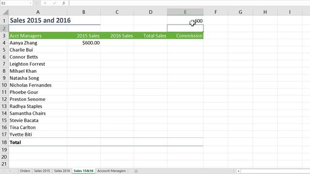 Practice Video: Calculations across sheets - Excel Skills for Business: Essentials смотреть онлайн