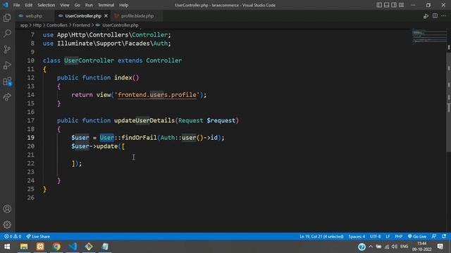 Laravel 9 Ecom - Part 58: Create User profile with hasOne relationship in laravel| User Profile Pag смотреть онлайн