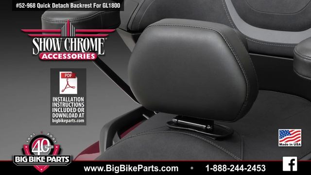 Quick Detach Smart Mount Backrest for Honda GL1800 Gold Wing смотреть онлайн