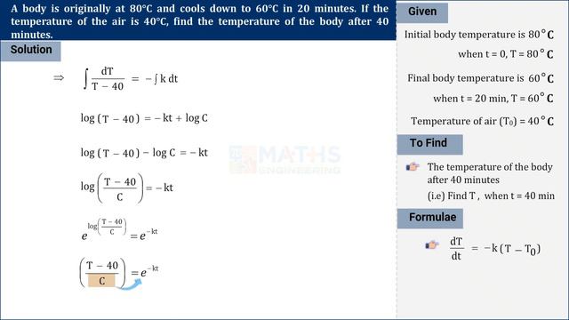Newton's Law of Cooling - First Order ODEs | Maths Engineering | Online Course смотреть онлайн
