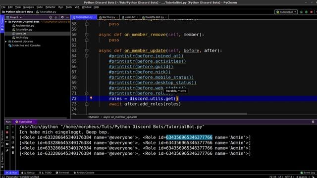 Discord Bots in Python Tutorial #14 - Rollen verteilen смотреть онлайн