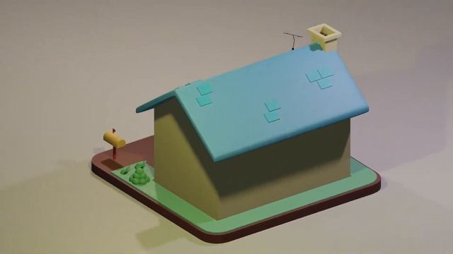 Стилизованный Дом . Blender 2.8 смотреть онлайн