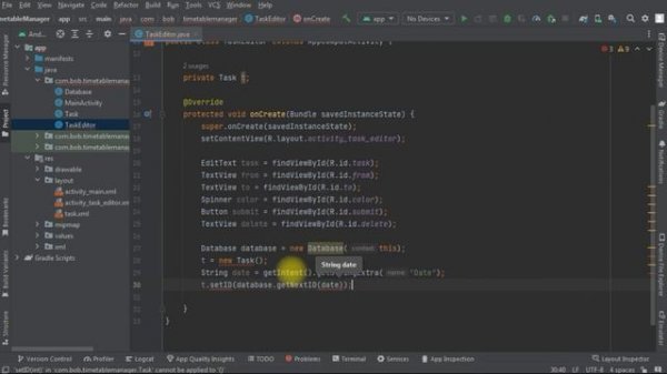 Timetable Manager App for Android using Java and SQLite (Part 3)