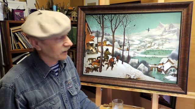 Репродукция "Охотники на снегу". Копия знаменитой картины Питера Брейгеля Старшего. смотреть онлайн