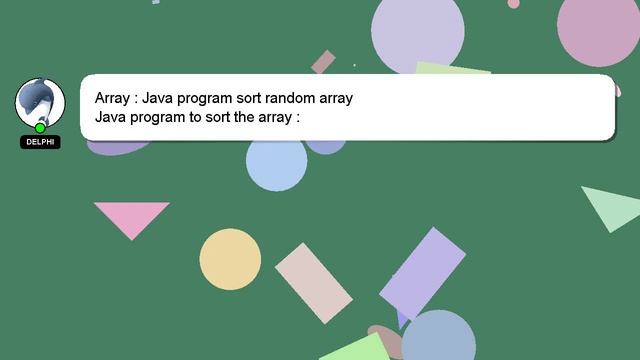 Array : Java program sort random array смотреть онлайн