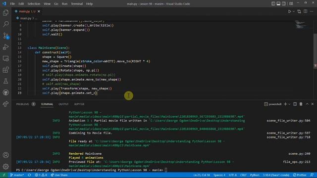Understanding Python: Lesson 98 - manim смотреть онлайн