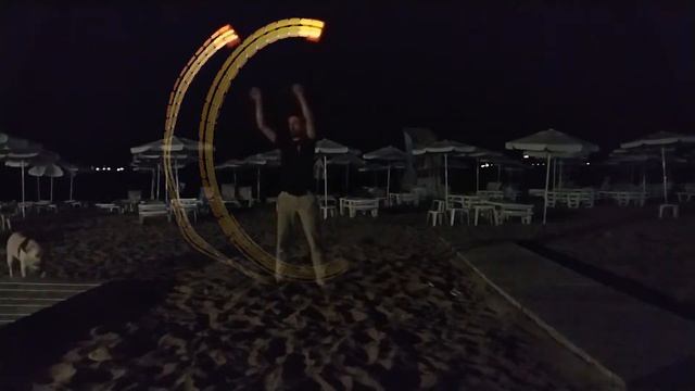 Samba De Janeiro LED Poi freeflow at the beach in Приморско Learning and exploring with my dog смотреть онлайн