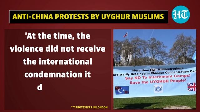 Uyghurs protest outside Chinese Embassy in London; Highlight 'atrocities' in Xinjiang смотреть онлайн