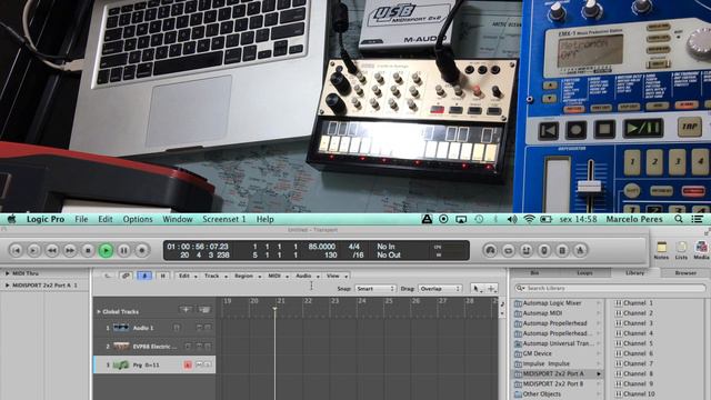 Review placa de áudio MIDI USB Midisport 2x2 M-Audio