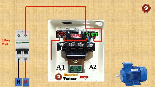 Single Phase DOL starter control wiring शीखे | смотреть онлайн