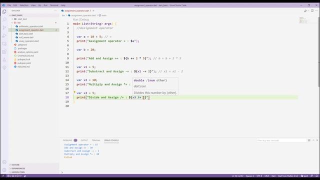Flutter | Dart | Assignment operators смотреть онлайн