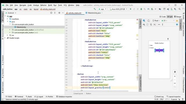 Radio button and Radio Groups in Android -- Android studio Tutorial смотреть онлайн