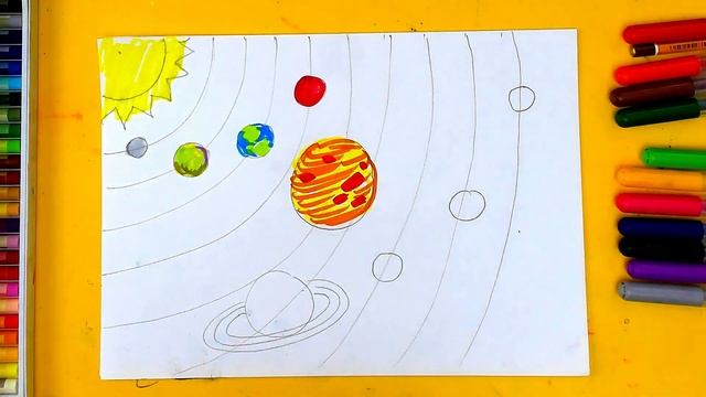 Рисуем СОЛНЕЧНУЮ СИСТЕМУ как нарисовать ПЛАНЕТЫ фломастерами с РыбаКит смотреть онлайн