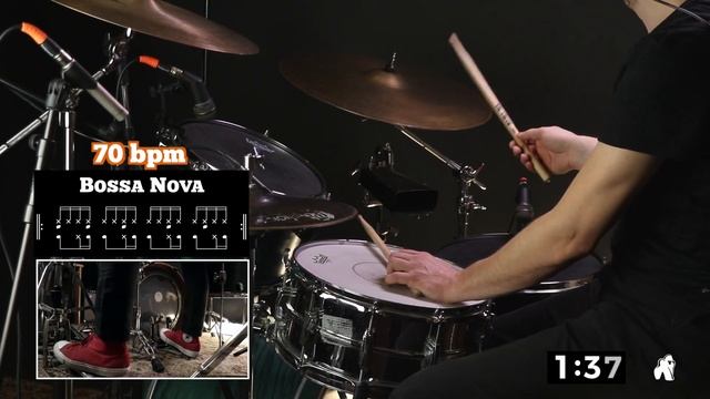 70 bpm Bossa Nova #1 Drum Groove *Backing Track* смотреть онлайн