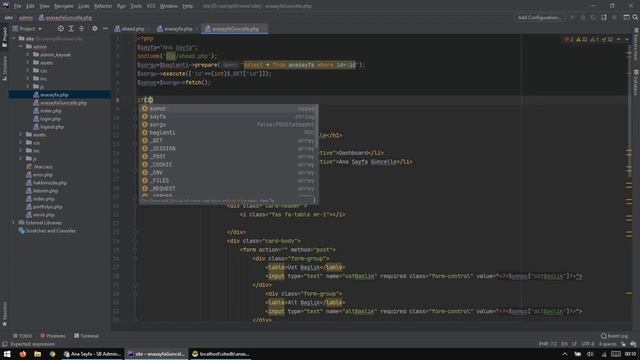 28- Admin Ana Sayfa veri güncelleme - PHP MySQL Admin Paneli Eğitimi смотреть онлайн