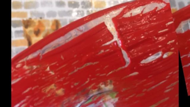 Декор тарелки ко Дню Святого Валентина. Обратный декупаж. Поталь.