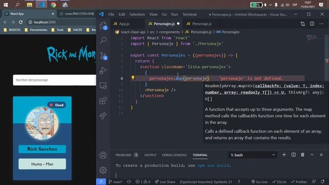 react (Rick and Morty) - hacer la peticon смотреть онлайн