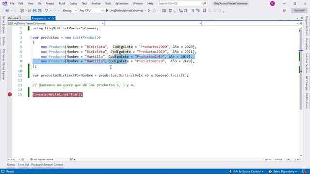 C# LINQ - Distinct por Dos Propiedades Utilizando GroupBy y Select смотреть онлайн