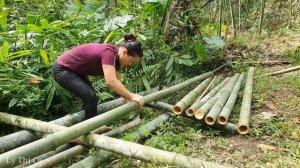 FULL VIDEO: 45 days build bamboo house, kitchen, eaves, outdoor shower - Ep.77