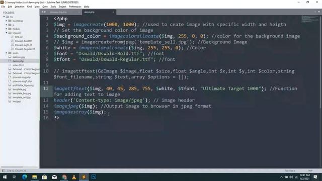 Create image using PHP and add text to the image | Part 1 смотреть онлайн