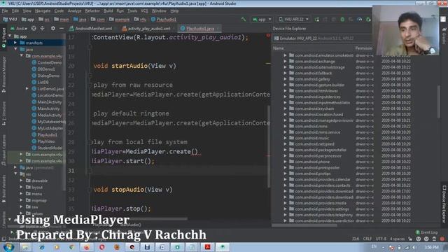 Android Practical 21 Using MediaPlayer to Play Audio смотреть онлайн