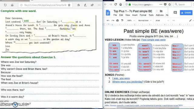 Past simple - BE (was / were) 2 смотреть онлайн