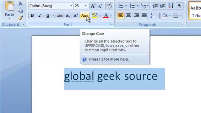Change Type to Upper Case in Word 2007 смотреть онлайн