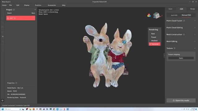 Cute Hanging Bunny Rabbits Scanned With Pop3 3D Scanner From Revopoint смотреть онлайн
