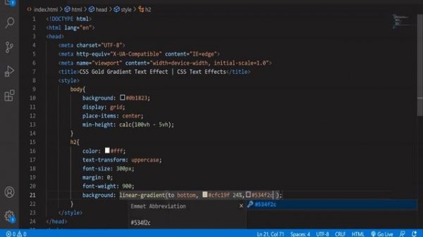 CSS Gold Gradient Text Effect | CSS Text Effects