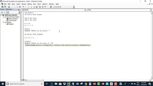 Excel VBA: On Error Goto -1 statement смотреть онлайн