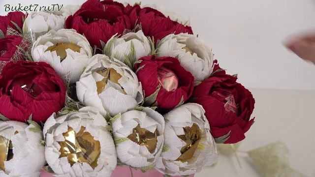 Осенний букет с цветами из бумаги. Свит Дизайн Buket7ruTV смотреть онлайн