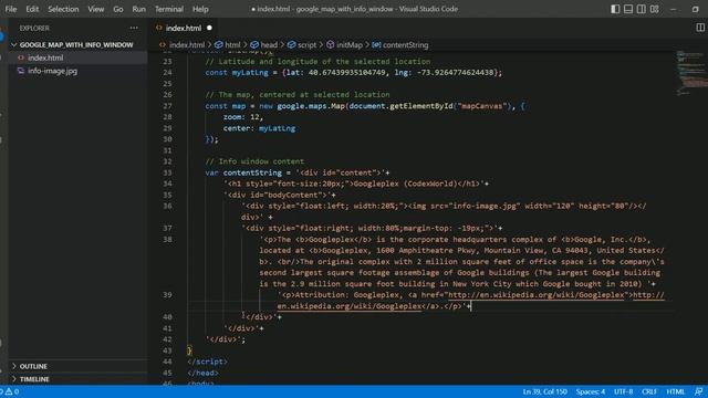Embed Google Map with Marker and Info Window in HTML using JavaScript смотреть онлайн